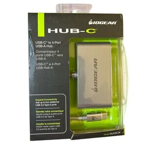 IOGEAR HUB-C USB-C to 4-Port USB-A Hub 3.0 5Gbps Mac PC Gray GUH3C14 NEW